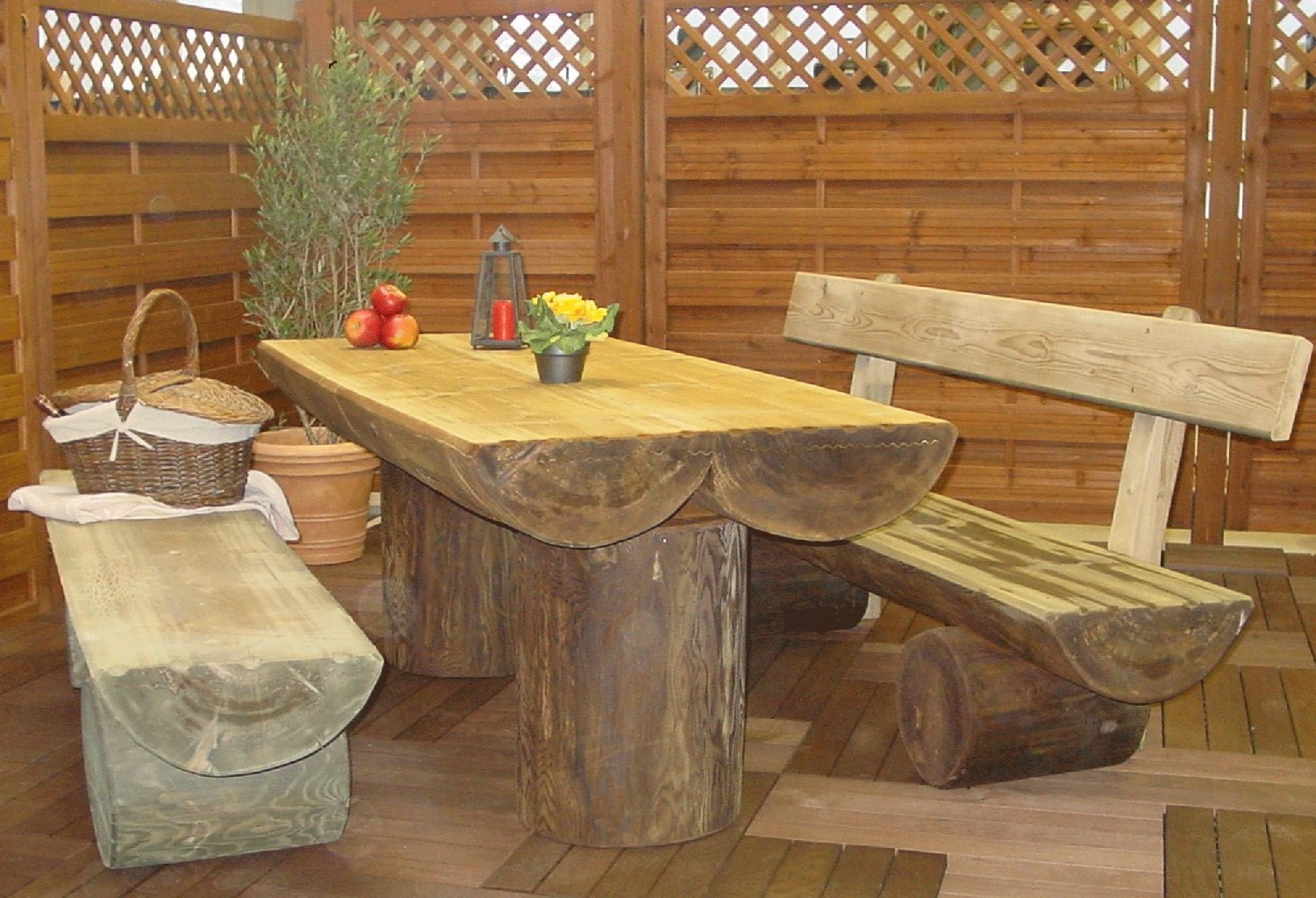 Gartenmöbel Holz,Rustikale cheapest Gartenmöbel , Sitzgruppe , Holz Massiv